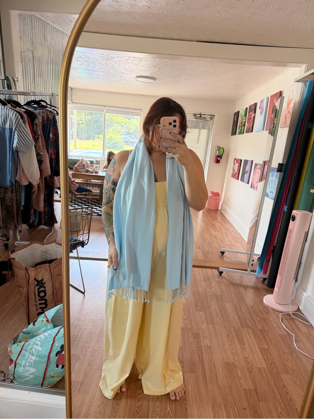 Light Blue Fringe scarf